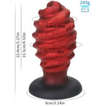 Huge Thick Butt Plug, Realistic Silicone Shark Egg Structure Butt Plug for G-spot Stimulation and Prostate Orgasm for Men and Women Anal Plug Adult Toy?Red(M)