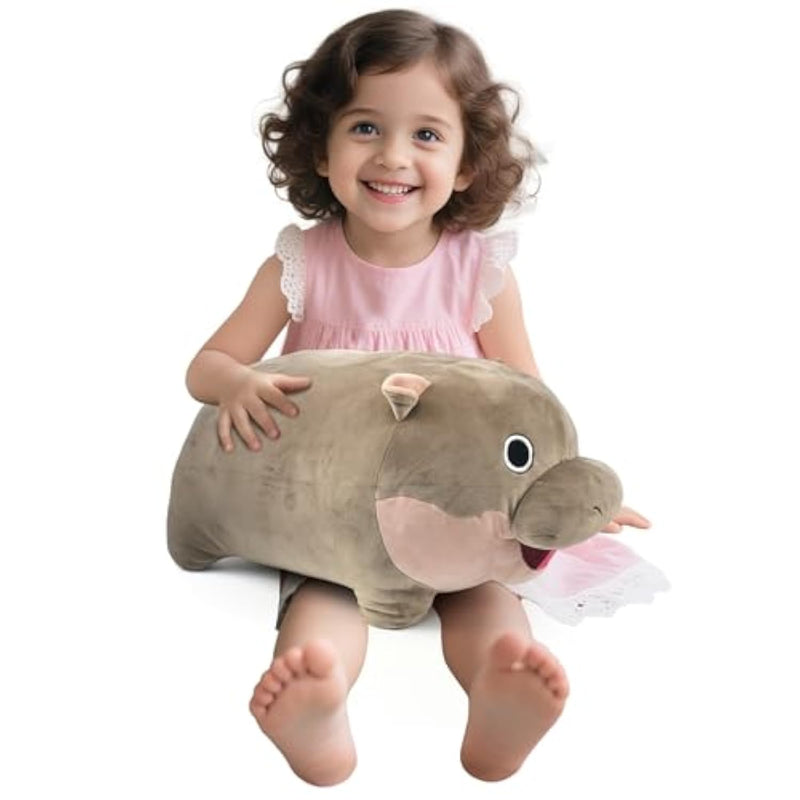 50Cm/20Inch Moo Deng Plush, Large Hippo Plush, Hippo Stuffed Animal, Ideal Gift For Boys And Girls,Suitable For Fans Christmas Birthday (20 Inch)