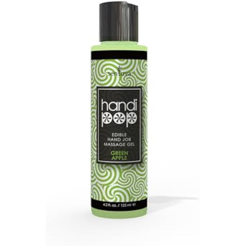 Handipop Edible Hand Job Gel, Green Apple, Kissable, Massage Flavored Gel For Men, Women And Couples, (4.2 Fl Oz)