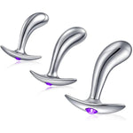 Anal Plug Trainer Kit With Flared Base Metal Butt Plugs Prostate Massage Temperature Stimulation Buttock Plug Trainer Adult Sex Toys For Men Women