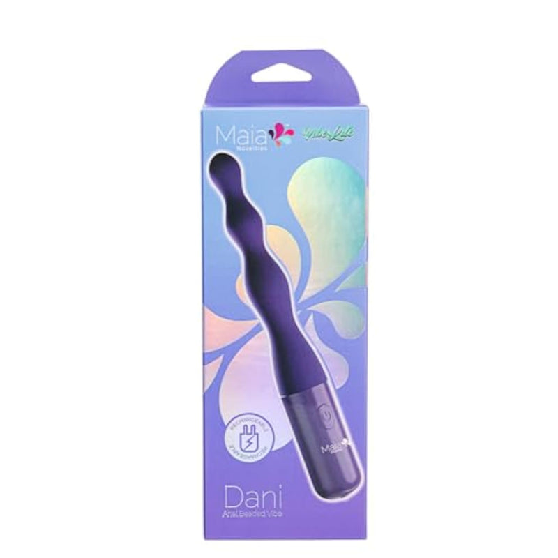 Vibelite Dani 10-Function Silicone Beaded Rechargeable Anal Vibe Purple