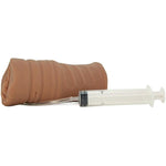 Doc Johnson Squirt It - Squirting Pussy - ULTRASKYN Stroker with Syringe and 1 fl. Oz. Bottle of Joy Juice - Caramel