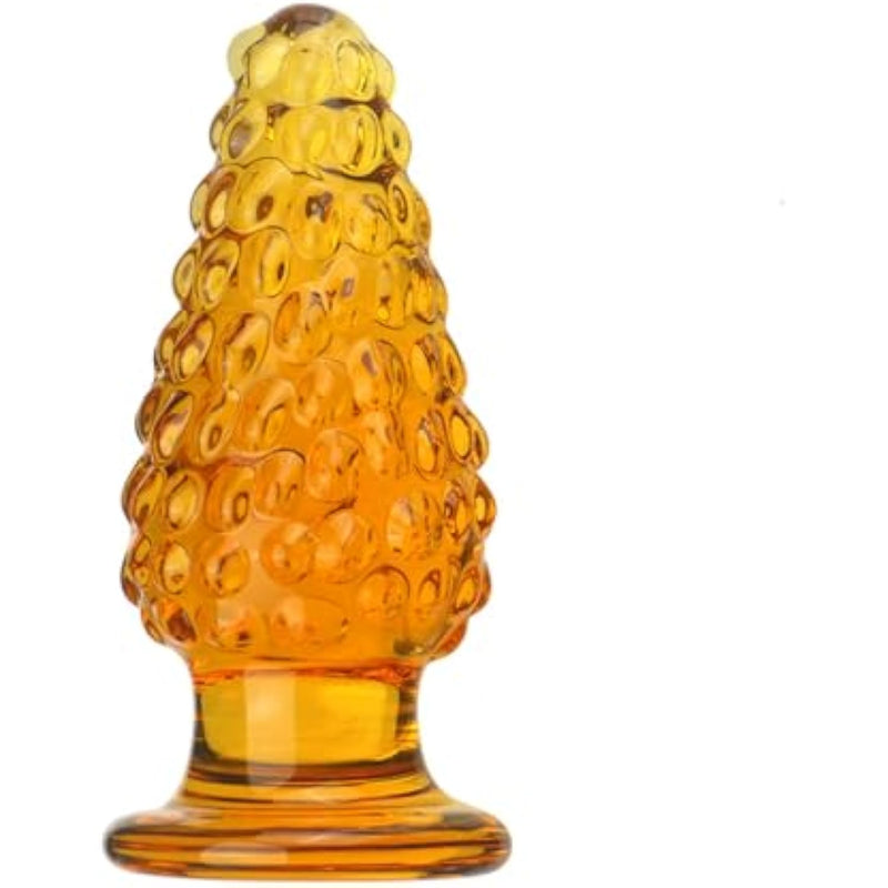 Glass Anal Plug Yellow Crystal Butt Plug For Advanced & Beginner?Sex Toys For Women Men Masturbation