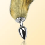 Wild Fox Tail With Stainless Steel Anal Plug Anal Tail Sex Toys Butt Plug Anal Stimulator For Women Cospaly Role Play Brown