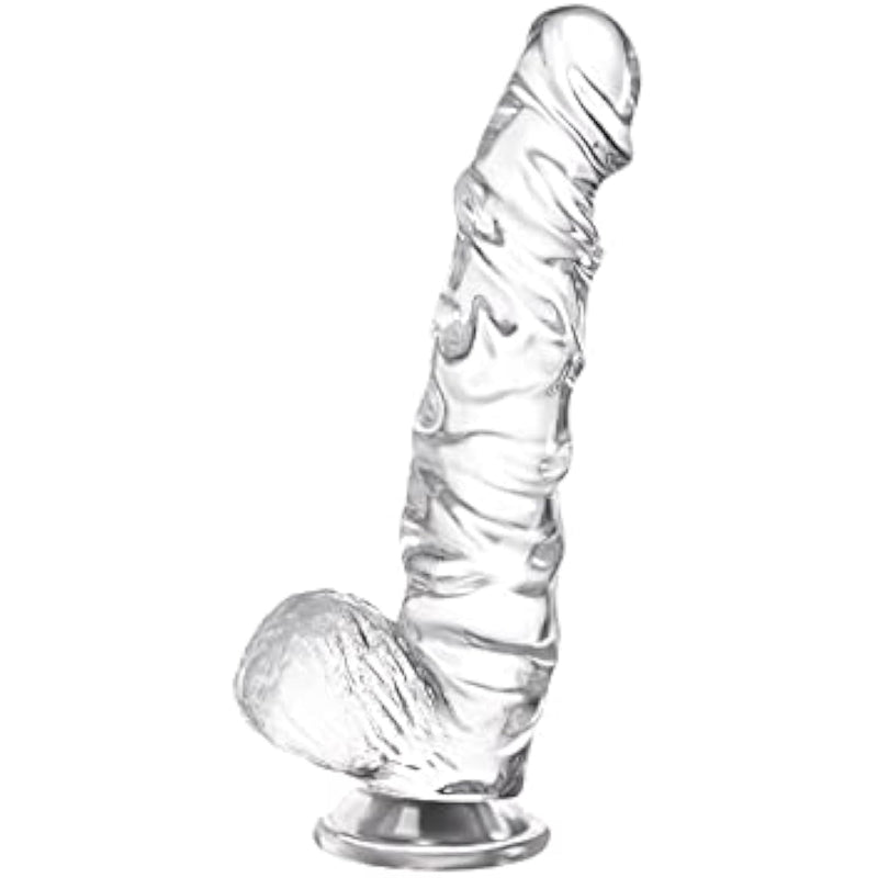 8 Inch Clear Realistic Dildo Adult Sex Toy For Vaginal Clitoral Prostate Stimulation, Jelly Anal Dildos Penis Cock Butt Plug Female Masturbator With Suction Cup For Beginners Women Men Couple Games