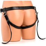 Bedroom Bliss Velvet Kiss Strap-On Harness For Men, Women & Couples. Fully Adjustable Strap With Soft Velvet Lining. Vegan Friendly Faux Leather. Includes 3 O-Rings. 4 Piece Set, Black