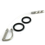 Stainless Steel Bead Hollow Hose Horse Eye Stick Urethral Masturbation Sex Toy With Two Silicone Penis Rings Couples Passion Toy