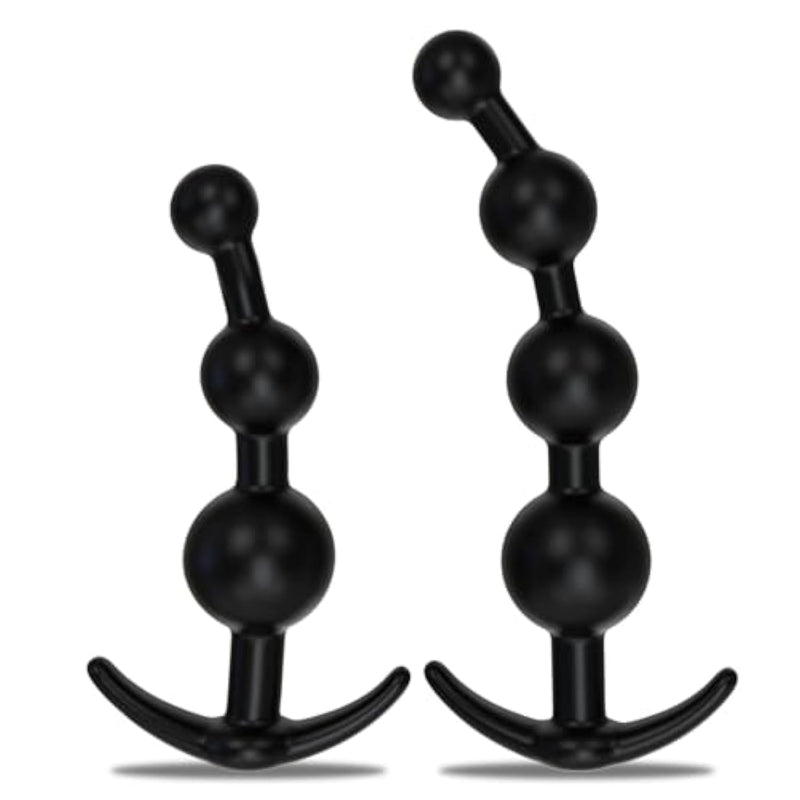 2Pcs Anal Beads Set & Butt Plugsilicone Anal Training Kit, Flexible Anal Chain Sex Toys With Different Size Anal Balls Prostate Massage, Anal Plugs For Men Women Couples Anus Dilator Dildo Anal Toys
