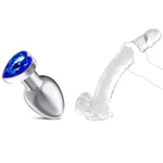 14.5 Inch Huge Realistic Dildo + Heart Shaped Anal Butt Plugs