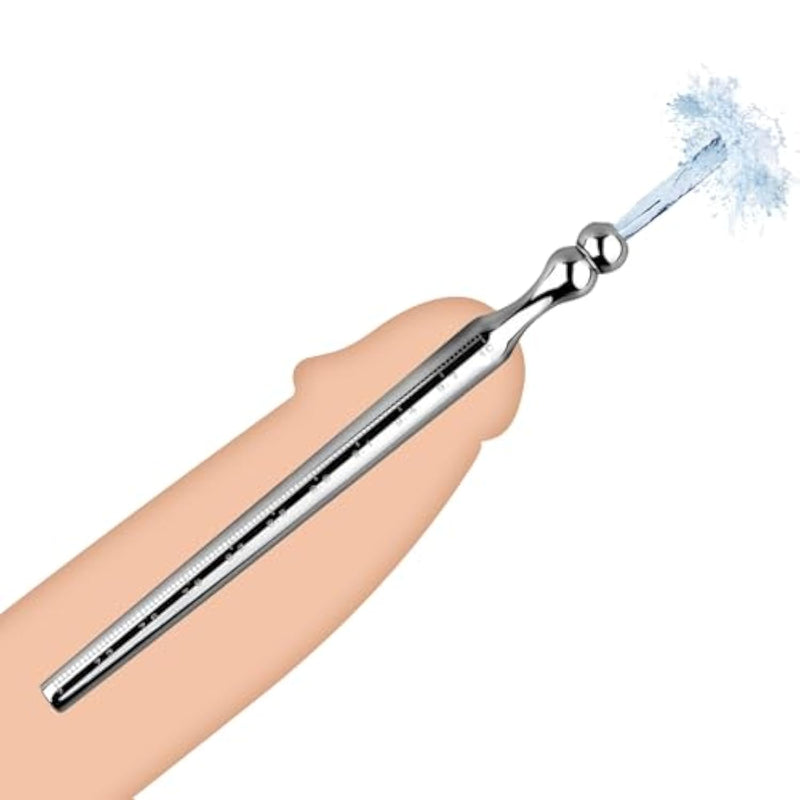 Hollow Urethral Plug For Man, Stainless Steel Sound Urethral Dilator With Insert Scale,Urethral Stretcher, Cock Plug Training Urethra Sound Sex Toys For Men (S)