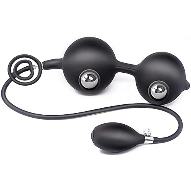 Inflatable Butt Plug Inflatable Anal Plug Built-In Two Steel Ballsinflatable Butt Anal Pump,Silicone Expandable Anal Sex Toys For Man And Women, Steel Ball Included