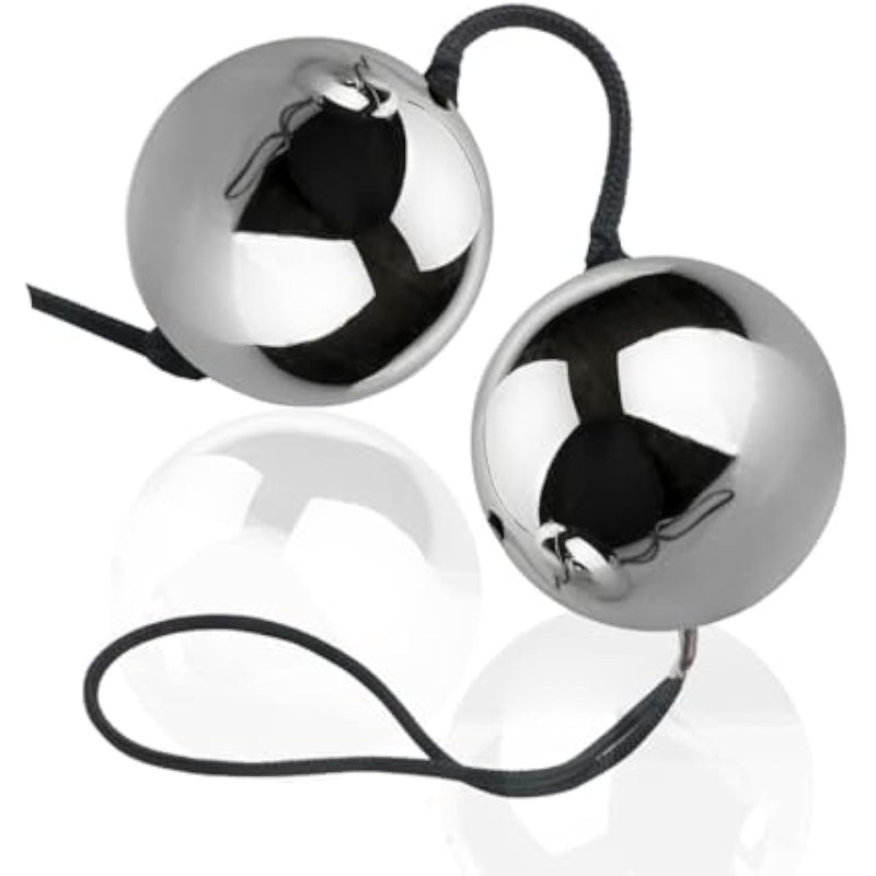 Metal Solid Pull Beads Clitoral Anal Plug Anal Expander With Chain Smart Balls Pull Beads For Male And Female Bdsm (25Mm-2 Balls), Sliver