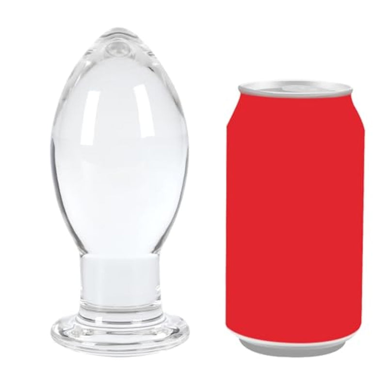 6" Huge Head Glass Butt Plug Extra Large Crystal Butt Plug