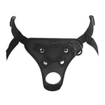 Adjustable Strap On Dildo Harness, Double Hole Pegging Harness Leather Soft Ring Belt For Male (Black)