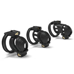 Chastity Cage-Double Head Lock Sex Toys Penis Cage Matching With 2 Invisible Locks And 3 Different Size Carabiners Sm Adult Toys Chastity Device Cock Cage Exercise Male Penis (Short)