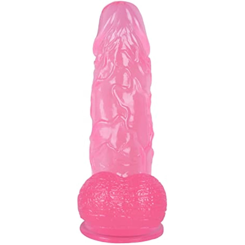 10 Inch Realistic Clear Dildo With Strong Suction Cup, Lifelike Big Crystal Jelly Flexible Thick Anal Dildo For Women, Pink