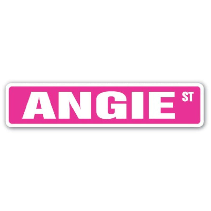 Angie Street Sign Childrens Name Room Sign | Indoor/Outdoor |  18" Wide Plasti