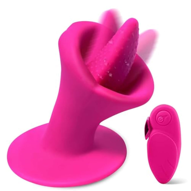 Clitoral Licking Rose Sex Toy Vibrator For Women, Tongue Licking Vibrator Adult Sex Toy With 10 Vibrating Modes And Suction Cup, Nipple Toys Clitoral G-Spot Vibrators For Couple Pleasure