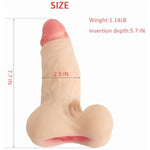 2 In 1 Realistic Dildo Male Masturbators With Pocket Pussy Vigina,Lifelike Dildo Sex Doll With Balls,Portable Adult Sex Love Toy Stroker,Tpe Penis Sleeve Extender Enlarger Prolong For Gay Men Couples