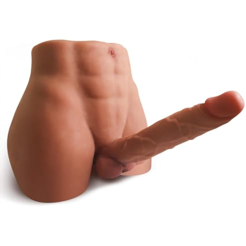 17Lb Male Sex Doll Torso For Women With Flexible Dildo, Realistic Sex Doll Ass With Tight Anal For Men Masturbation, Unisex Sex Toy For Women Men Gay Couple, Brown Men Sex Dolls