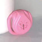 Small Pink Chastity Cage for Men with 4 Rings, Dark Lock Design, Couples Bondage Sex Toy