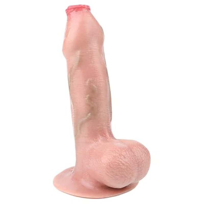Uncut Dildo Super Realistic Dildo With Suction Cup, 7Inch Silicone Dildos Fake Penis With Wide Foreskin Anal Plugs For Beginners Men And Women G Spot