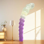 Long Beaded Anal Plug Dildo Adult Sex Toys With Suction Cup, 10 Beads Butt Plug Stimulation Soft Flexible Waterproof Massage Anal Masturbator For Men And Women Pleasure (Transparent Purple, S) (Large)