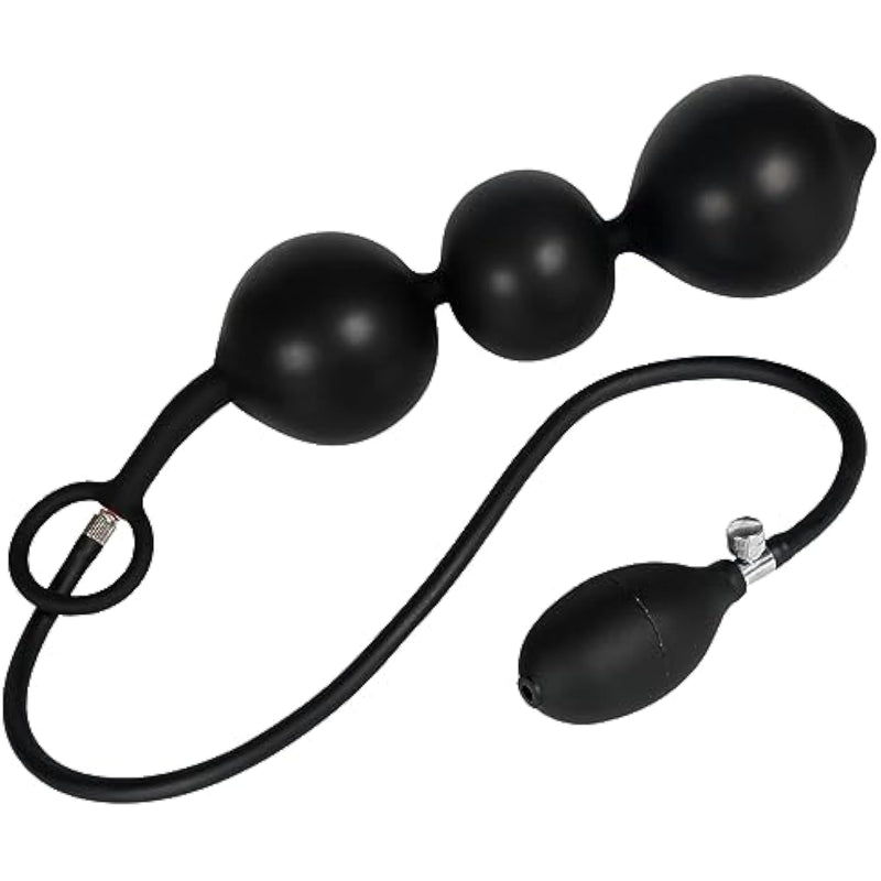 Inflatable Silicone Anal Beads Air Pump Detachable Adjustable Size Adult Sex Toy