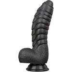 Realistic Dildo Safe Soft Silicone Material Adult Sex Toys Penis 2 Balls Strong Suction Cup Hands-Free Play Discreet Package(Black)