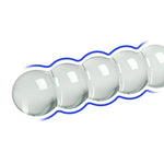 Anal Beads 8.26inch Glas Dildo with 10 Ball Glas Anal Butt Plug with Safe Base, Prostate Massage Anal Dilator Trainer Sex Toy for Man Woman Masturbation