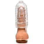 Milker Masturbator Sleeve With Ball Strap For Men & Couples. Extra Tight & Thick Ribbed Tunnel For Stimulation. Compatible With The Milker Pro Edition - Semi-Transparent