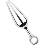 Female Male Pleasure Metal Smooth Butt Plug With Pull Ring Pointed Metal Anal Plug Massage Masturbation Sex Toy