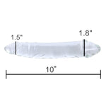 Large Clear Double Ended Borosilicate Glass Dildo for Female Masturbation and G-Spot Stimulation