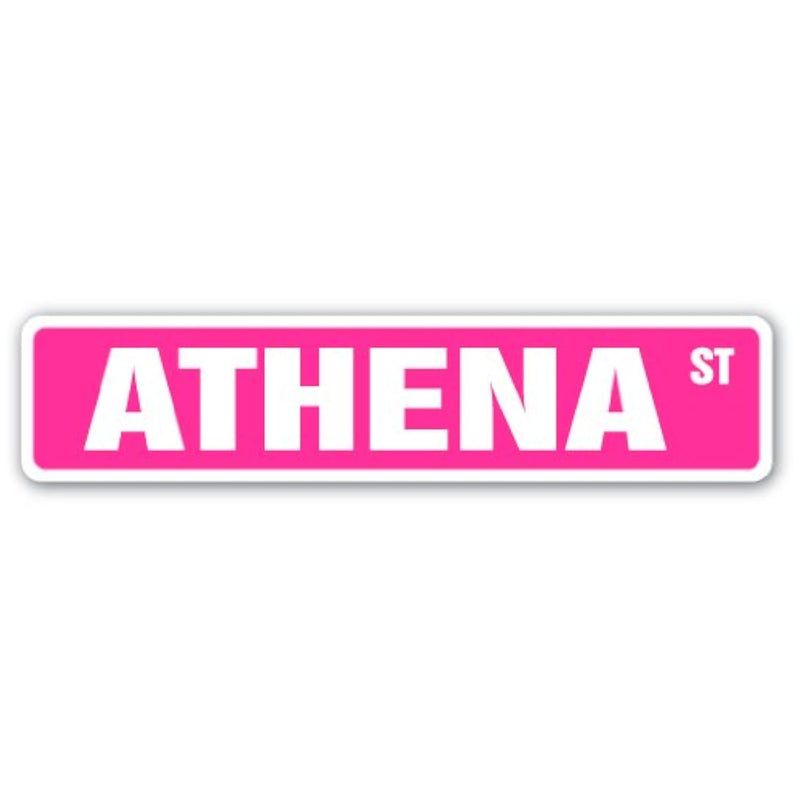 Athena Street Sign Childrens Name Room Sign | Indoor/Outdoor |  18" Wide Plast