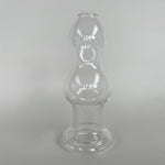 Crystal Calabash Shape Transparent Anal Plug Peephole Clear Hollow Glass Butt Plug With Lid Sex Toy(L)