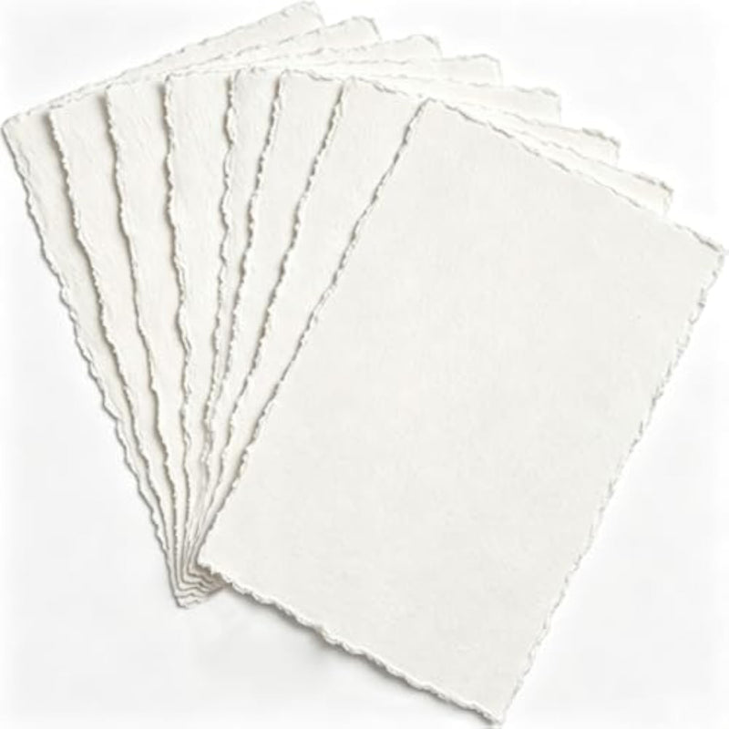 8 Sheets Handmade Cotton Watercolor Paper, 102 x 152 mm for Painting & DIY Crafts