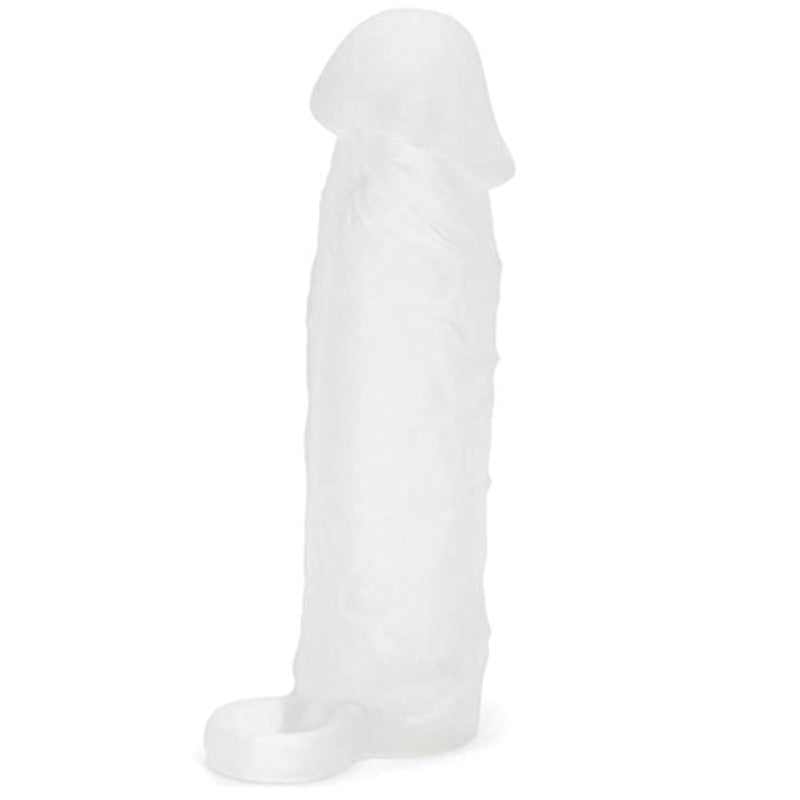 Mega Mighty Realistic Penis Sleeve | Penis Extender With Cock Ring Adult Toys | Male Sex Toy Adds 1 Extra Inch | Cock Sleeve Enhancer For Men | Silicone Dildo For Couples | Clear