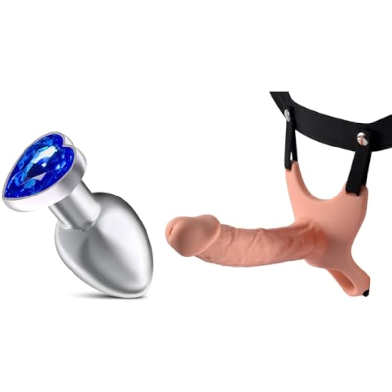 Hollow Strap-On System + Luxury Metal Anal Butt Plug