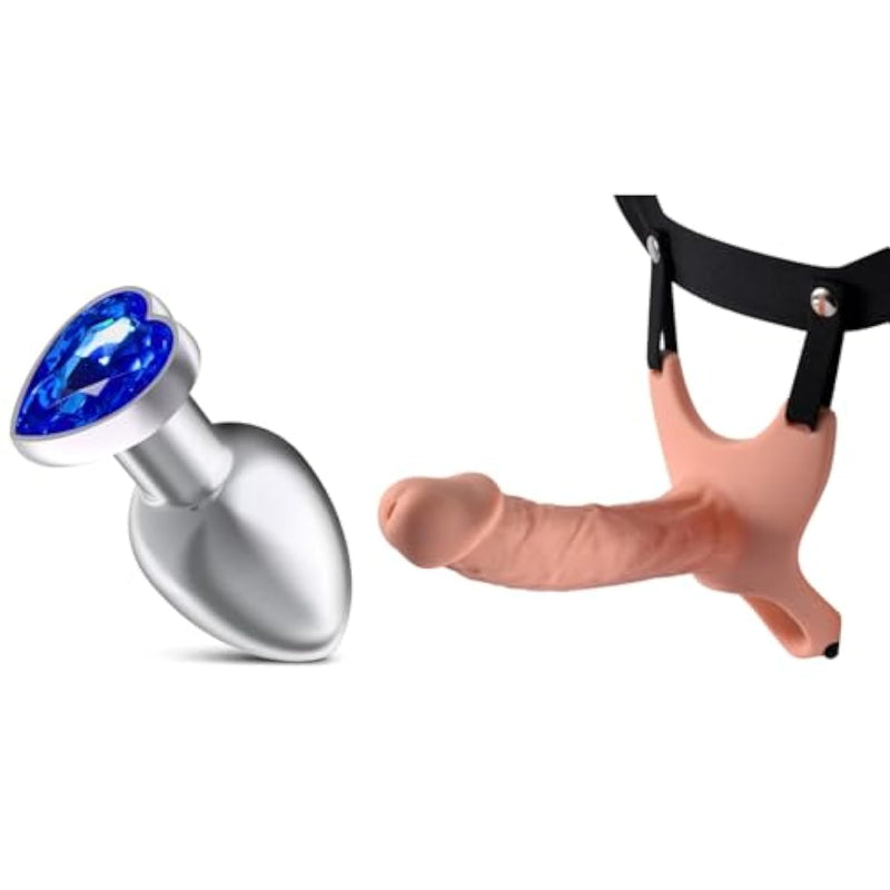 Hollow Strap-On System + Jeweled Anal Plug