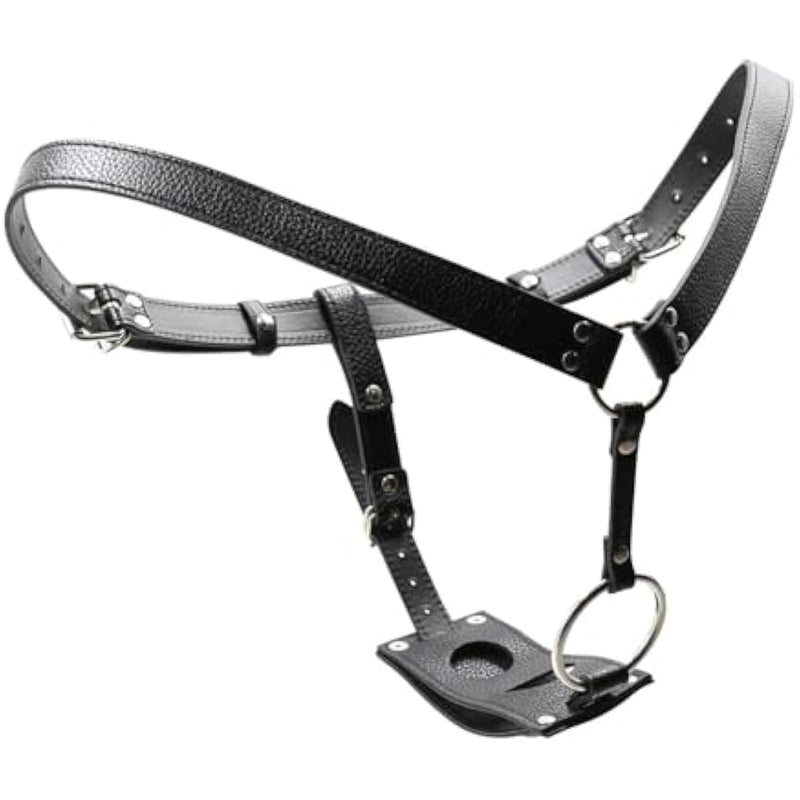Lesbian Strapon Penis Panties Strap On Harness Pu Leather Thong Extreme Sm Erotic Sex Toys Bondage Restraints Adjustable Belt Women'S Chastity Belt For Butt Plug And Dildo (Dildo Not Included