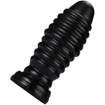 Large Ribbed Anal Plug Big Butt Plug Anus Stimulator Anal Training Toy For Advanced Men Women (Black)