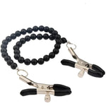 Fox Tail Anal Butt Plug Set With Cat Ear Hairpin, Pearl Chains Nipple Clamps | Cosplay Role Play Sex Toys For Adults, Couples Fantasy Play | Silicone Tail Plug, Sensual Bdsm Toy (Black)