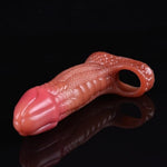 Soft Male Extender Condom Penis Enlarge Sleeve, Silicone Animal Penis Enlargement Extension Sheath With Cock Ring, Penis Enlargement Pump,Adult Hollow Dildo Couples Reusable Sex Toy