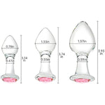 Crystal Anal Plug Bum Plugs Jewelry Anal Trainer Toys Glass Massage Butt Plug Large Medium Small Anal Stimulation Sex Toy For Unisex Masturbation (Pink)