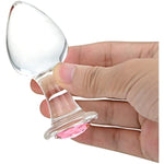 Crystal Anal Plug Bum Plugs Jewelry Anal Trainer Toys Glass Massage Butt Plug Large Medium Small Anal Stimulation Sex Toy For Unisex Masturbation (Pink)