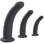 Harness Strap-On Realistic Dildo 3 Pcs Silicone Straight-In Anal Dilators Prostate Massage Sex Toys For Beginners Experienced Users Black