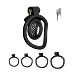 Male Chastity Device Cock Cage With 4 Different Arc Rings Inverted Chastity Cage With Concealed Lock And 2 Keys For Men'S Penis Bondage Sex Toys Breathable And Lightweight Penis Cage (B,Black)