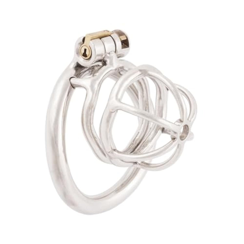 Male Chastity Device Stainless Steel Small Ergonomic Design Stealth Lock For Adults Solitary Extreme Confinement Cage B955 55Mm