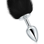 Metal Anal Plug Fox Tail Butt Plug Artificial Fox Tail Plug Anal Sex Toy Anal Trainer Cosplay Game Sex Toy Anal Stimulator For Women Men Couples Party Night Black (S)