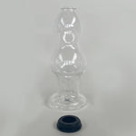 Crystal Calabash Shape Transparent Anal Plug Peephole Clear Hollow Glass Butt Plug With Lid Sex Toy(L)